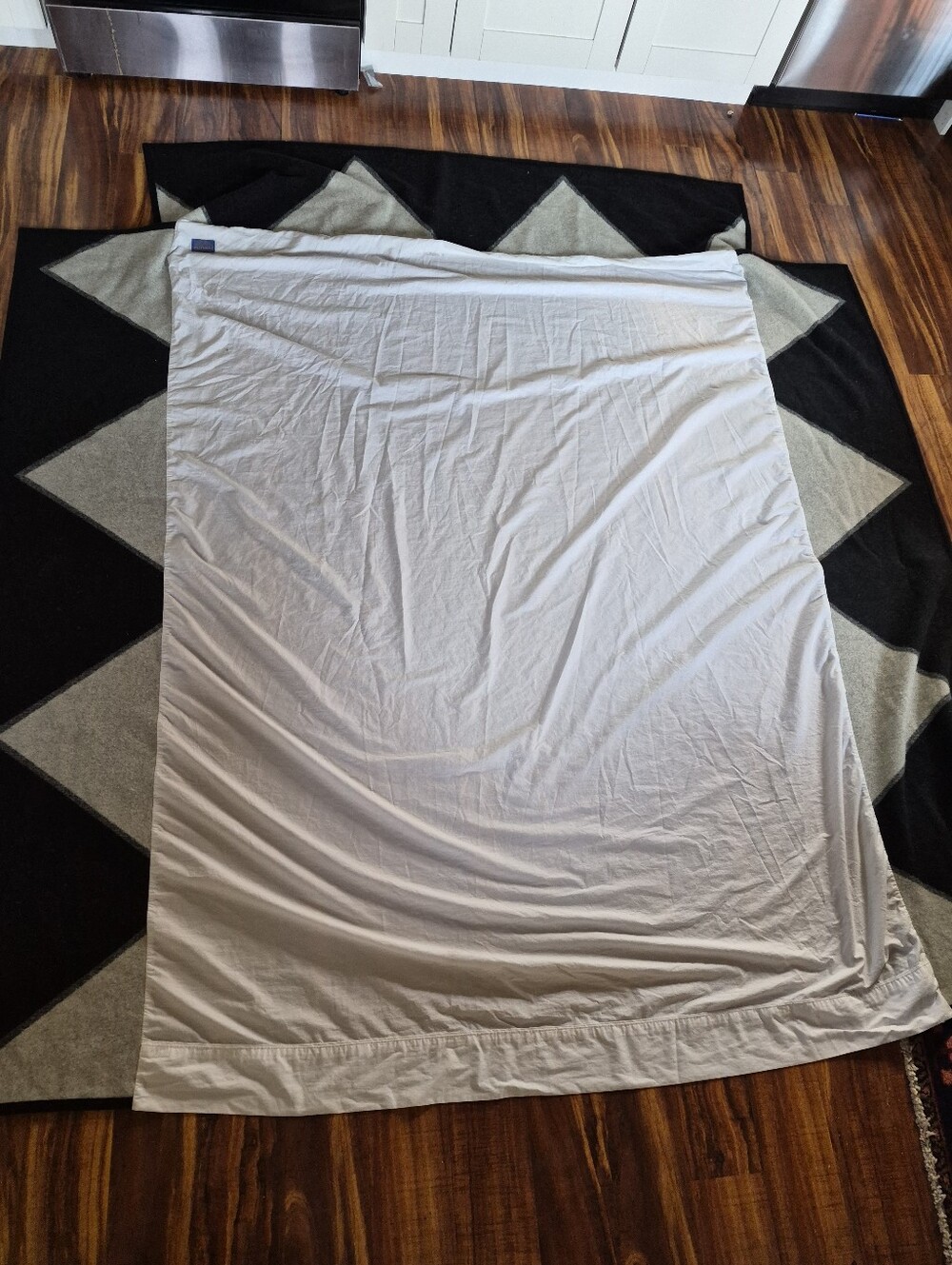 Pendleton Hand-Tailored Gray Black Wool Bedskirt Dust Ruffle Sz Full